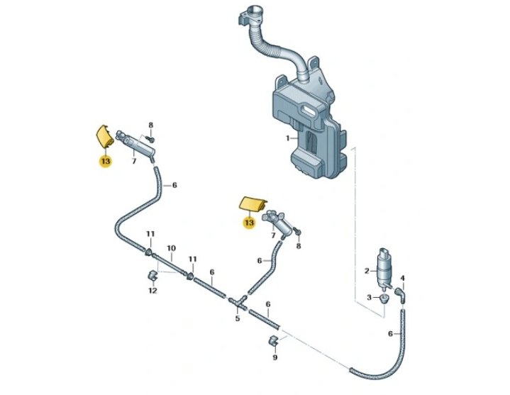 Capac spalator far Audi A3 (8v), 05.2016-12.2020, model: cabrio, Hatchback 3 Usi, Hatchback 5 Usi, montare fata, dreapta, grunduit, gata de vopsit, RapidAuto