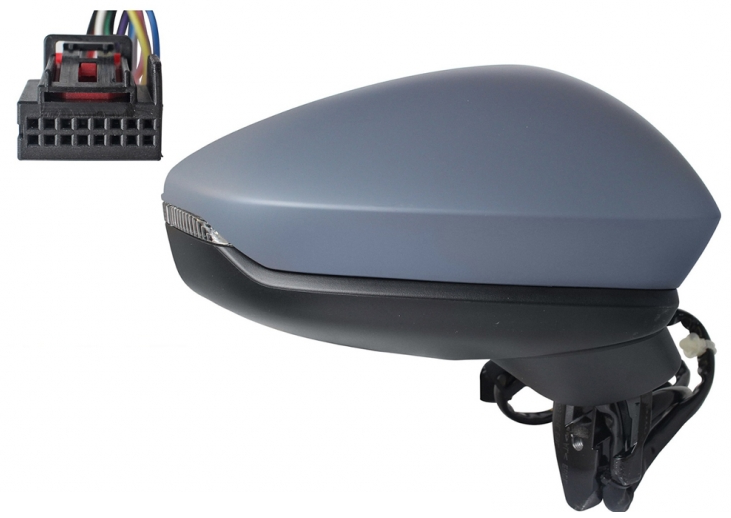 Oglinda exterioara Audi A3 (8y), 04.2020-, montare dreapta, reglaj electric; carcasa grunduita; incalzit; sticla convexa; geam cromat; rabatabil; memorie; cu semnalizare LED, View Max