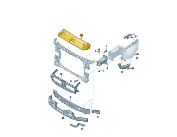 Ornament superior panou central, trager Audi A4/S4 (B9), 11.2015-07.2019, montare fata, superior, RapidAuto