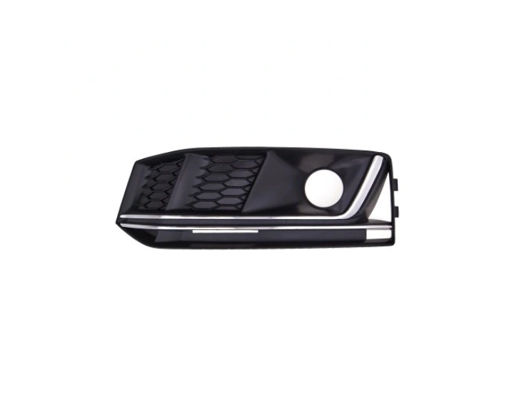 Grila bara protectie, spoiler Audi A4/S4 (B9), 11.2015-07.2019, model: S-LINE, montare fata, stanga, cromat/negru, RapidAuto