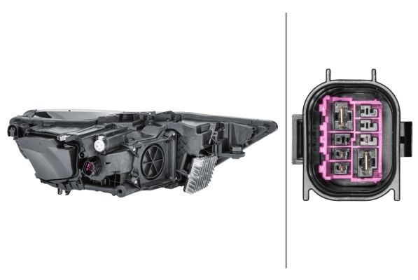 Far Audi A6 (C8), 03.2018-, montare fata, dreapta, cu Lucas; cu lumini de zi tip LED; cu lumina de parcare LED; LED+PWY24W; electric; cu bec; cu unitate control LED; LED, HELLA