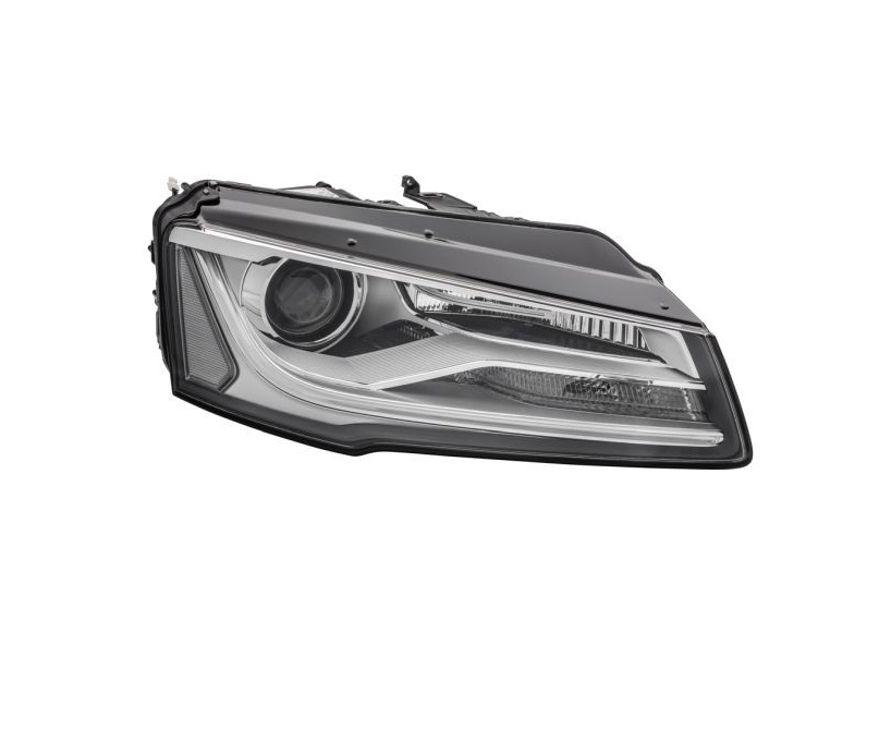Far Audi A8 (D4/4f), 11.2013-09.2017, montare fata, dreapta, bi-xenon; cu lumini de zi tip LED; D3S+H7+PSY24W; electric; fara ballast; fara modul LED; cu motor; xenon, HELLA