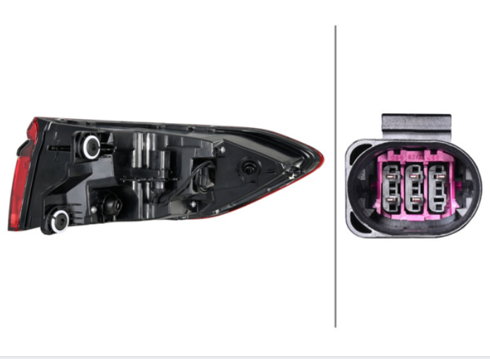 Stop spate, lampa Audi A8 (D5), 07.2017-12.2021, montare spate, dreapta, Tip=Mid; LED; cu ornament negru; exterior, HELLA