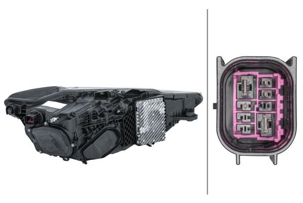 Far Audi A7, 02.2018-, montare fata, dreapta, Tip=MATRIX; LED; electric; cu motor; cu unitate control LED; LED; fara marcaj "AUDI"; fara marcaj "VW", HELLA