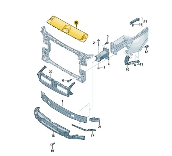 Ornament superior panou central, trager Audi A5/Sportback, 06.2016-, montare fata, RapidAuto
