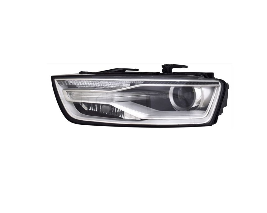 Far Audi Q3 (8u), 01.2015-08.2018, montare fata, stanga, bi-xenon; cu lumini de zi tip LED; D5S+H8+LED; electric; fara modul LED; fara bec xenon; fara ballast; fara modul LED; cu motor; xenon; cu lumina viraje, TYC
