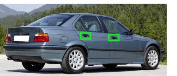 Maner usa exterior Bmw Seria 3 (E36), 12.1990-03.2000, montare fata, stanga, negru / texturt; Doar capac, RapidAuto