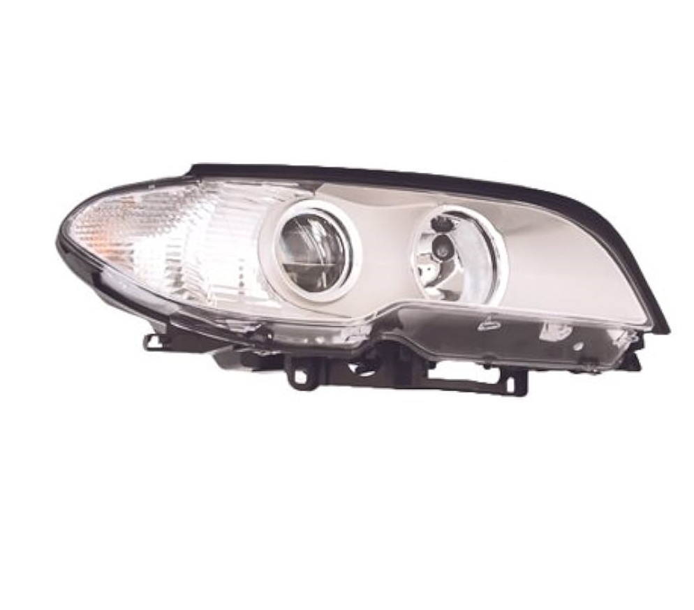 Far Bmw Seria 3 (E46), Coupe/Cabrio 03.2003-09.2006, montare fata, dreapta, H7+H7; electric; argintiu, semnal galben; cu motor; halogen, MAGNETI MARELLI