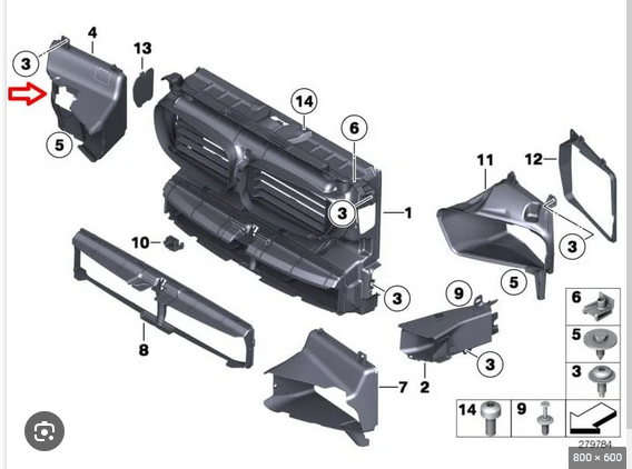 Deflector aer Bmw Seria 5 (F10/F11), 12.2009-08.2017, montare fata, dreapta, RapidAuto