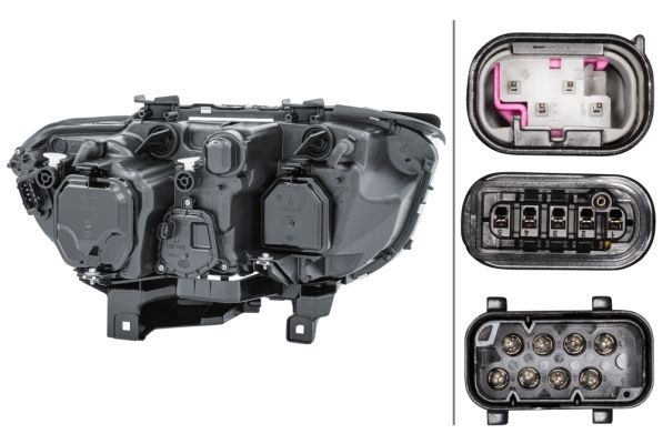 Far Bmw Seria 7 (E65/E66), 09.2001-12.2004, montare fata, dreapta, D2S+H7+P21W; electric; semnal galben; fara bec xenon; fara ballast; cu motor; cu bec; xenon, HELLA