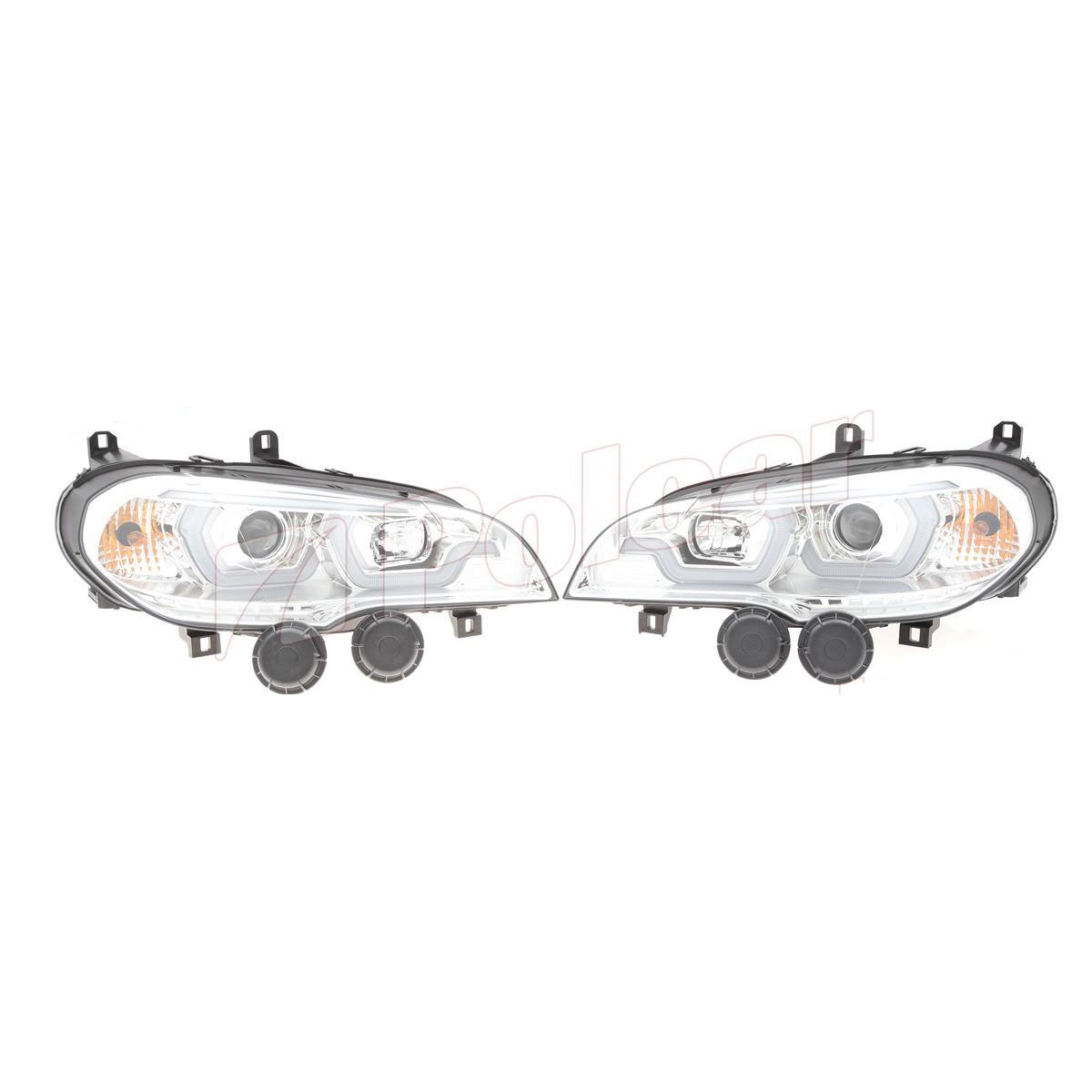 Far Bmw X5 (E70), 10.2006-11.2013, model: versiunea fara faruri xenon, tuning, montare fata, stanga+dreapta, cu lentile; cu lumini de zi tip LED; H1+H7+LED; electric; transparent, argintiu; cu motor; tuning; Omologare: ECE/SAE; halogen, Taiwan Far Bmw X5 (E70), 10.2006-11.2013, model: versiunea fara faruri xenon, tuning, montare fata, stanga+dreapta, cu lentile; cu lumini de zi tip LED; H1+H7+LED; electric; transparent, argintiu; cu motor; tuning; Omologare: ECE/SAE; halogen, Taiwan