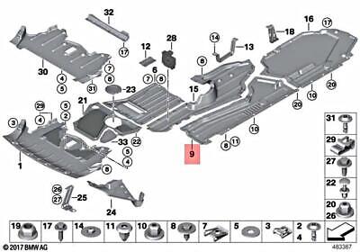Scut sub caroserie Bmw X5 (E70), 10.2006-11.2013, montare spate, dreapta, (HDPE); parte inferioara, RapidAuto