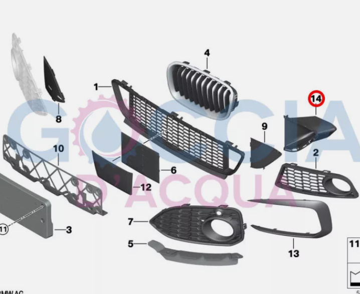 Deflector aer Bmw Seria 1 (F20), 05.2015-06.2019, model: Sport, montare fata, stanga, RapidAuto