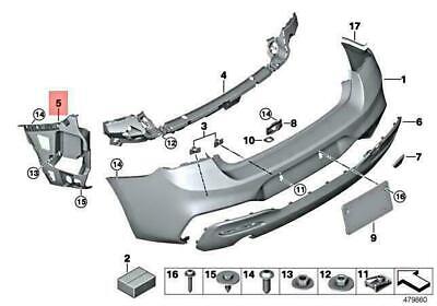 Suport bara protectie, spoiler Bmw Seria 1 (F20), 05.2015-06.2019, model: Sport, montare spate, dreapta, RapidAuto