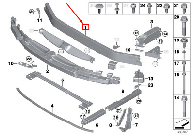 Armatura bara fata Bmw 2 (F22), 03.2014-07.2021, aluminiu, RapidAuto