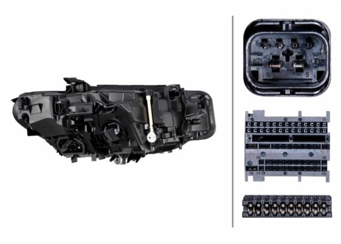 Far Bmw Seria 3 (G20/G21), 07.2022-, montare fata, dreapta, LED; electric; fara modul LED; cu motor; LED; fara marcaj "BMW", HELLA