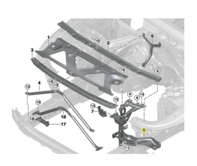 Suport fixare far Bmw Seria 7 (G11/G12), 07.2015-06.2019, montare fata, stanga, tabla, RapidAuto