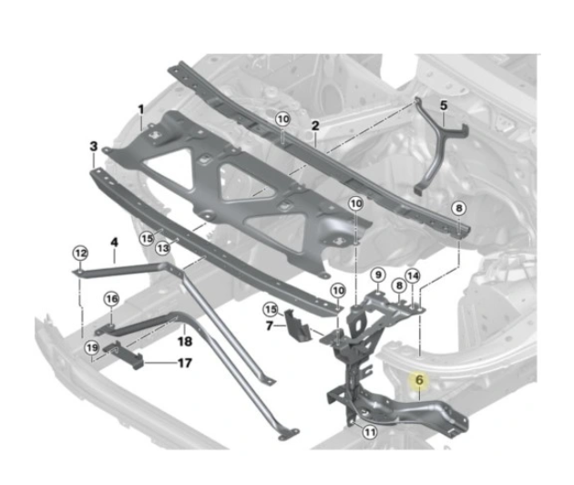 Suport fixare far Bmw Seria 7 (G11/G12), 07.2015-06.2019, montare fata, dreapta, tabla, RapidAuto