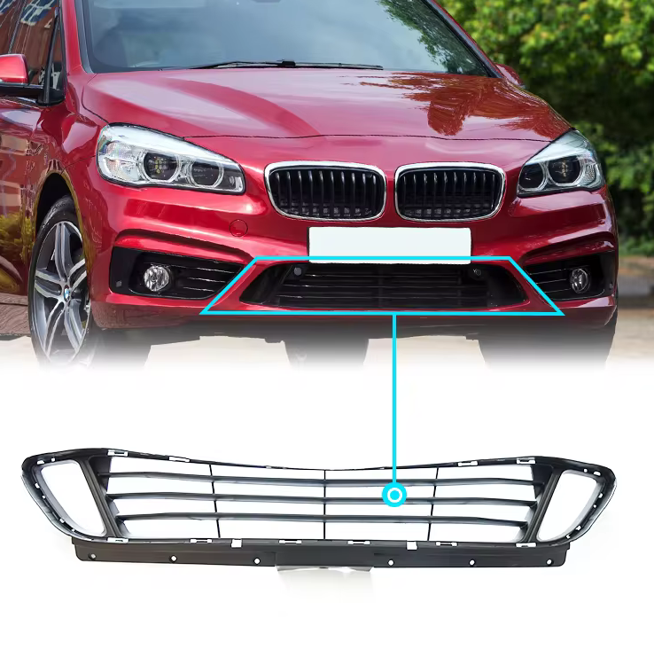 Grila bara protectie, spoiler Bmw Seria 2 Active/Gran Tourer (F45/46), 06.2014-10.2021, montare fata, centrala, deschis, RapidAuto