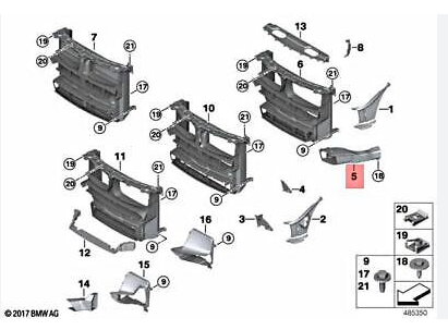 Deflector aer Bmw X5 (F15/F85), 10.2013-03.2019, model: pachet,M, montare fata, stanga, inferior, RapidAuto
