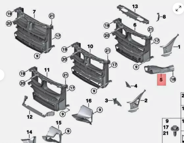 Deflector aer Bmw X5 (F15/F85), 10.2013-03.2019, model: pachet,M, montare fata, dreapta, inferior, RapidAuto