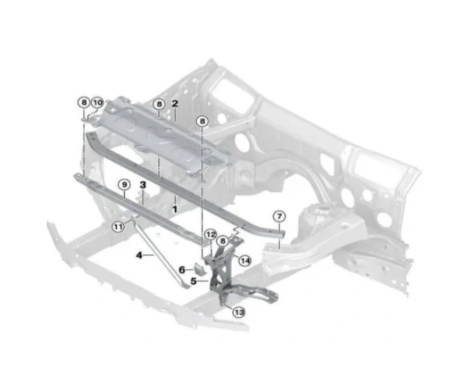 Ornament superior panou central, trager Bmw X3 (G01), 06.2017-07.2021; X4 (G02), 03.2018-, montare fata, tabla; superior, RapidAuto