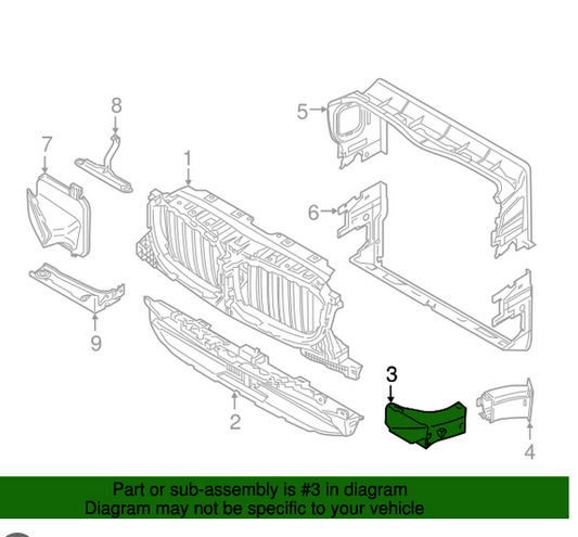 Deflector aer Bmw X3 (G01), 06.2017-07.2021, montare fata, dreapta, fata, RapidAuto