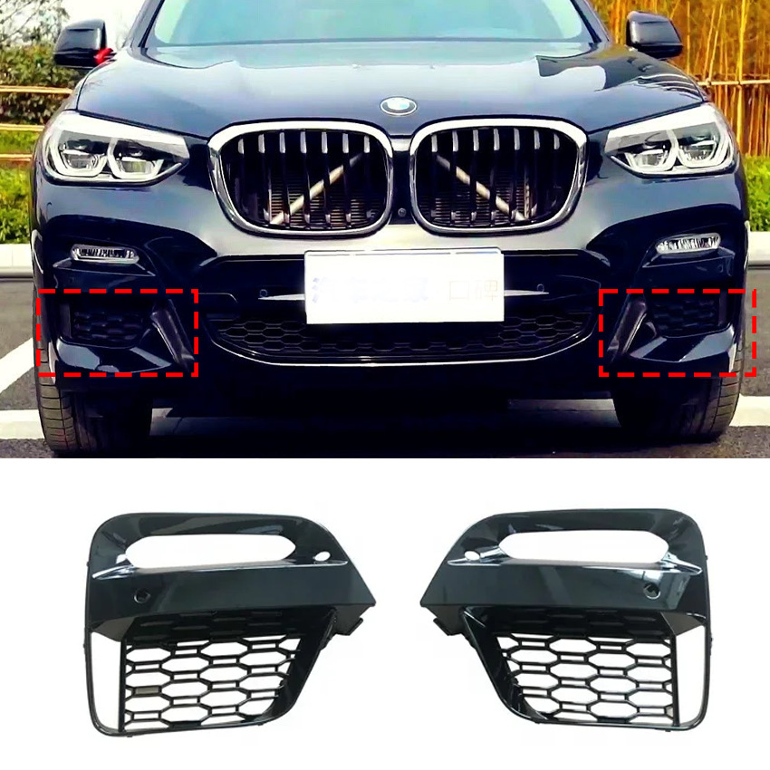 Grila bara protectie, spoiler Bmw X3 (G01), 06.2017-07.2021; X4 (G02), 03.2018-, model: pachet,M, montare fata, dreapta, gaura senzor parcare; gauri proiectoare, RapidAuto