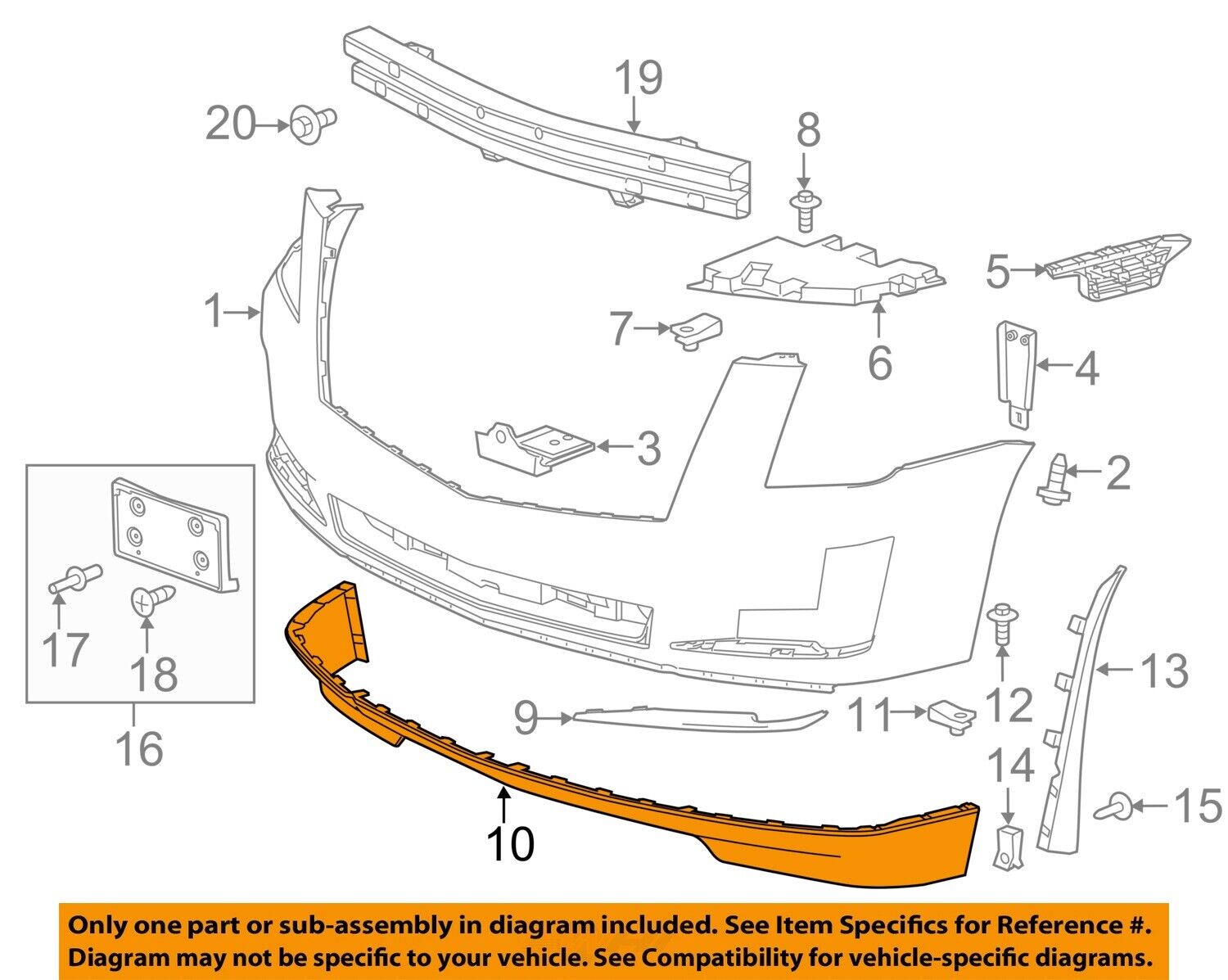 Spoiler bara protectie fata Cadillac Escalade, 01.2014-12.2019, montare fata, RapidAuto