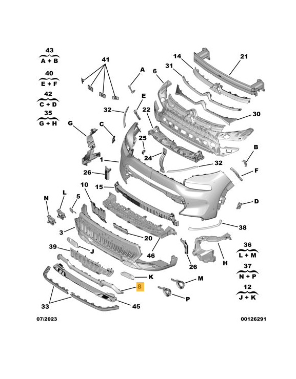 Spoiler bara protectie Citroen C3 Aircross, 07.2021-, montare fata, argintiu; vopsit; superficial, RapidAuto
