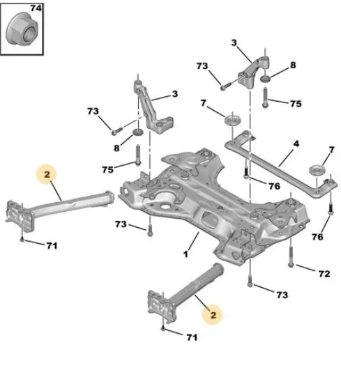 Lonjeron Peugeot 3008, 08.2009-12.2020; 5008, 04.2017-12.2020; Partner/Rifter, 06.2018-; Citroen Berlingo, 06.2018- Van, C5 Aircross, 03.2018-; Opel Grandland X, 06.2017-08.2021, montare fata, dreapta, RapidAuto
