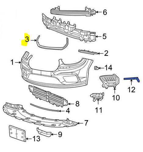 Ornament grila Chrysler Pacifica, 2021-; Voyager, 01.2021-12.2021, Model : L, Lx, Lxi; Voyager, 2022-12.2023 Model : Lx, montare fata, cromat, RapidAuto