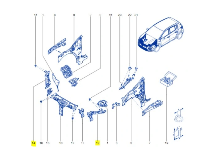 Suport fixare far Dacia Logan, 01.2021-, montare fata, stanga, tabla, RapidAuto