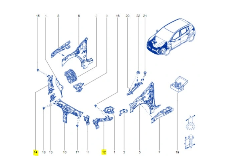 Suport fixare far Dacia Logan, 01.2021-, montare fata, dreapta, tabla, RapidAuto