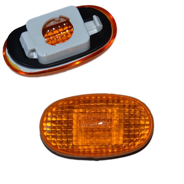 Lampa semnalizare aripa Daewoo Leganza (Klav/V100), 01.1996-12.2002; Matiz I (Klya/M100), 01.1998-12.2008; Nubira 1997-2003; Chevrolet Matiz Ii (Klya/M150), 10.2000-; Spark (M300), 01.2010-; Spark/Matiz, 05.2005-01.2010, fata, galben; fara soclu bec;