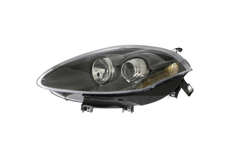 Far Fiat Bravo (198), 02.2007-2014, montare fata, stanga, H1+H1+PY24W+W5W; electric; reflector negru; cu motor; halogen, DEPO