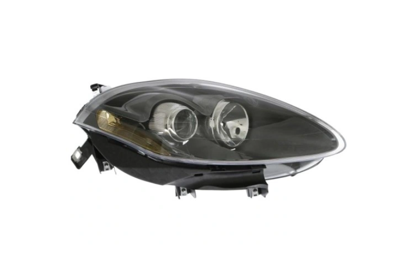 Far Fiat Bravo (198), 02.2007-2014, montare fata, dreapta, H1+H1+PY24W+W5W; electric; reflector negru; cu motor; halogen, DEPO