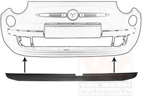 Spoiler bara protectie fata Fiat 500 (312), 03.2007-08.2015, montare fata, RapidAuto