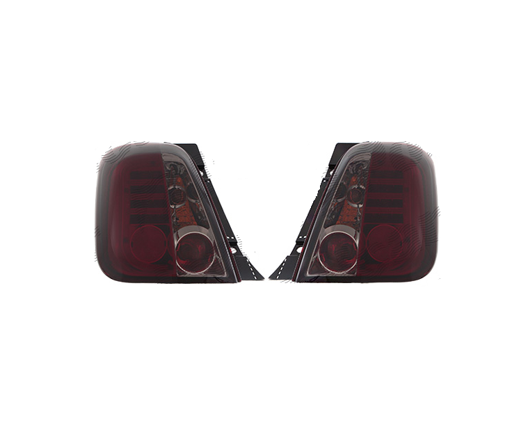 Stop spate, lampa Fiat 500 (312), 03.2007-08.2015, model tuning, montare spate, stanga+dreapta, cu lumini de zi tip LED; cu lampa stop frana cu LED; LED+P21W+PY21W; rosu, fumuriu, transparent; cu soclu bec; tuning; Taiwan