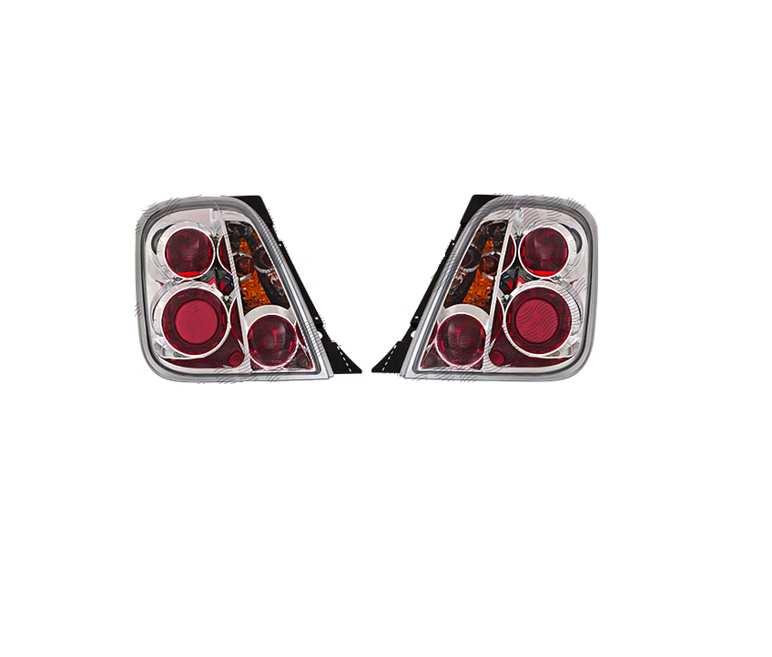 Stop spate, lampa Fiat 500 (312), 03.2007-08.2015, model tuning, montare spate, stanga+dreapta, P21W+PY21W+R10W; cromat, transparent; cu soclu bec; cu becuri; tuning; Taiwan