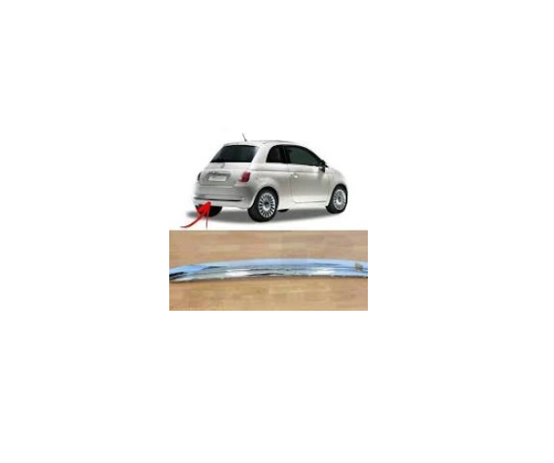 Ornament bara protectie, spoiler Fiat 500 (312), 03.2007-08.2015, montare spate, cromat, RapidAuto