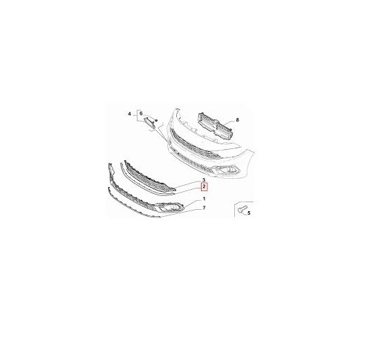 Ornament grila Fiat Tipo, 2020-, montare fata, cromat, RapidAuto
