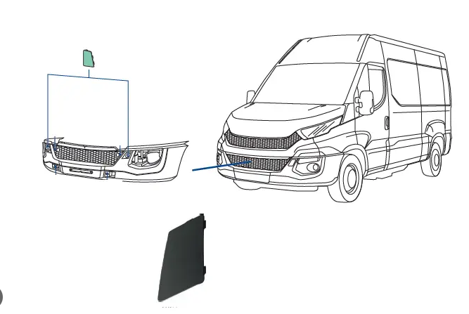 Capac bara protectie Iveco Daily, 07.2014-, model: City, montare dreapta, superior, original