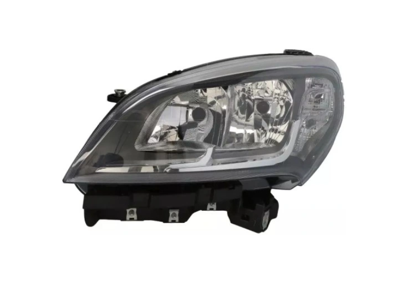 Far Fiat Doblo (263), 01.2015-, montare fata, stanga, cu lumina de zi; H7+H7+W21W+WY21W; electric; rama neagra; cu motor; halogen, AYFAR