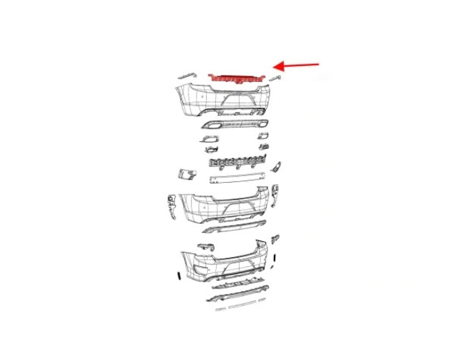 Suport bara protectie, spoiler Dodge Challenger, 2016-2024, montare spate, centrala, plastic, RapidAuto
