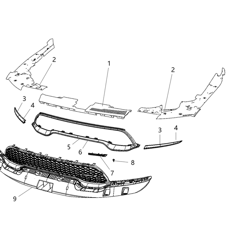 Ornament far Dodge Durango, 07.2020-, montare fata, stanga, vopsit; negru, RapidAuto