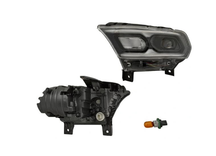 Far Dodge Durango, 07.2020-, montare fata, stanga, Tip=USA; LED+PY27/7W; manual; negru; cu soclu bec; Omologare: SAE; LED; fara marcaj &quot;DODGE&quot;, Taiwan