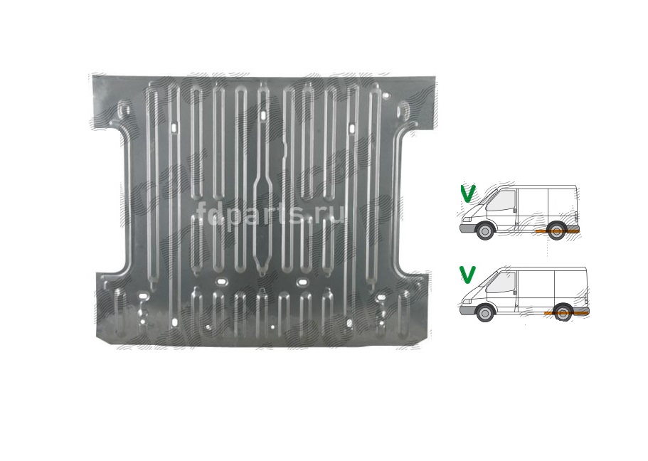 Podea Ford Transit (Ve6), 10.1985-01.1991; Transit (Ve64), 01.1991-09.1994; Transit (Ve83), 06.1994-07.2000, complet; suprafata incarcare, KLOKKERHOLM