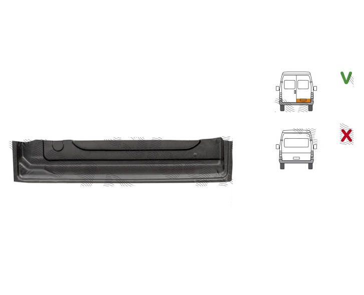 Element reparatie usa Ford Transit (Ve6), 10.1985-01.1991; Transit (Ve64), 01.1991-09.1994; Transit (Ve83), 06.1994-07.2000, model: 2 usi spate, montare spate, dreapta, inferior; adanc; inaltime 157 mm, KLOKKERHOLM