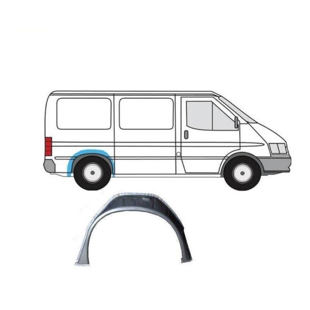 Pasaj interior roata spate, contra aripa Ford Transit (Ve64), 1992-2000; Transit (Ve83), 1992-2000, model: scurt, montare spate, dreapta, galvanizat, RapidAuto